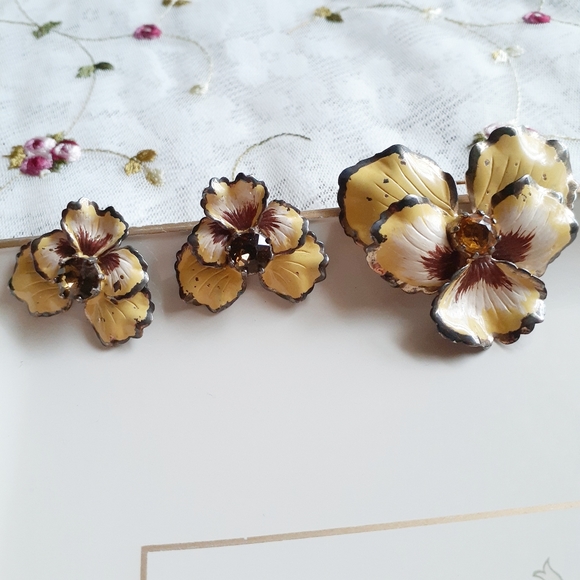 VTG Nettie Rosenstein Sterling Earrings + Brooch - Picture 6 of 8